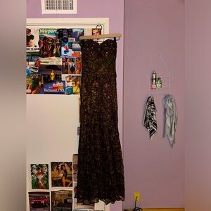 Vintage Y2K Brown and Green Prom/Formal dress with sequins